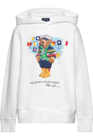 Ralph Lauren Polo Bear Fleece Hoodie Tops Sweat-shirts & Hoodies Hoodies White