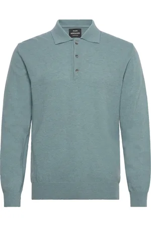 Mads Norgaard Eco Wool Tristan Knit Tops Knitwear Long Sleeve Knitted Polos Blue
