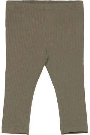 Huttelihut Leggings Rib Bottoms Leggings Khaki Green