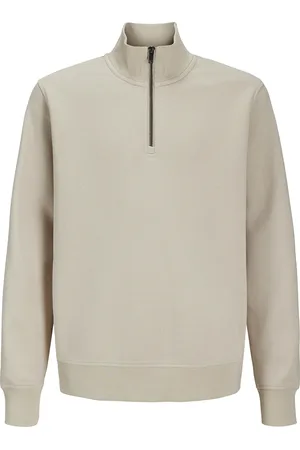 JACK & JONES Jjebradley Sweat Half Zip Noos Jnr Tops Sweat-shirts & Hoodies Sweat-shirts Cream Jack & J S