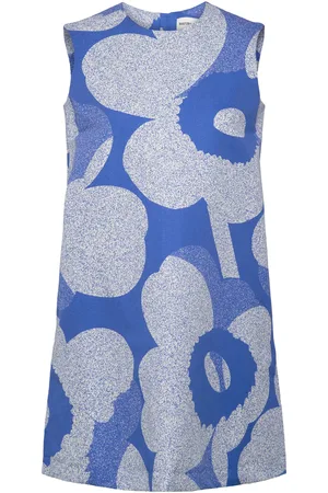 Marimekko Sopiva Unikko Kort Kjole Blue