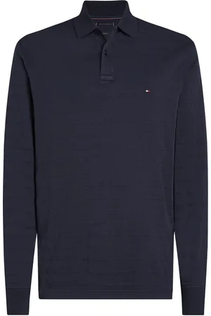 Tommy Hilfiger Jacquard Stripe Ls Reg Polo Tops Polos Long-sleeved Navy
