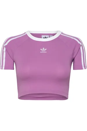 adidas 3 S Baby Tee Sport Crop Tops Short-sleeved Crop Tops Purple
