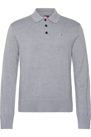 Tommy Hilfiger Tjm Slim Essential Polo Sweater Tops Knitwear Long Sleeve Knitted Polos Grey