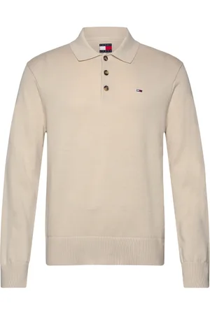 Tommy Hilfiger Tjm Slim Essential Polo Sweater Tops Knitwear Long Sleeve Knitted Polos Beige