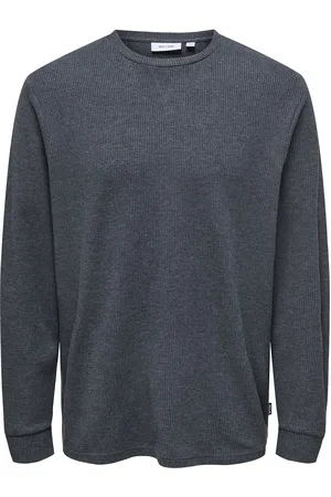 Only & Sons Onswaffle Rlx Ls Tee Tops Sweat-shirts & Hoodies Sweat-shirts Navy