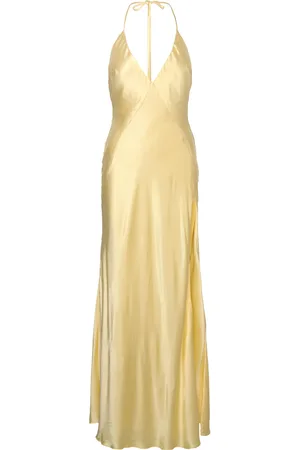 Bardot Yve Halter Dress Maxikjole Festkjole Yellow