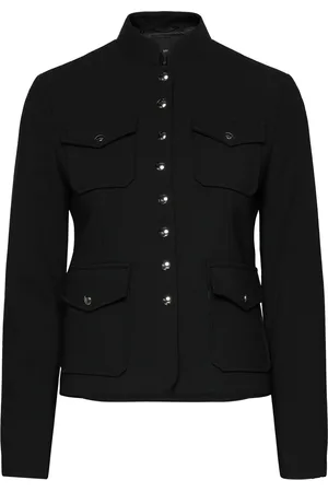 MANGO Jacket Pockets With Button Detail Blazers Single Breasted Blazers Black