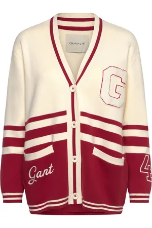 GANT Varsity Cardigan Tops Knitwear Cardigans Red