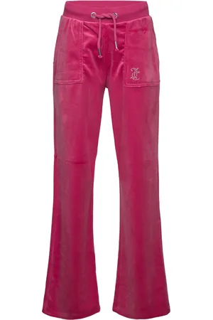 Juicy Couture Jc Diamante Wide Leg Jogger Bottoms Sweatpants Pink