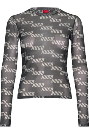 HUGO BOSS Delonie Tops T-shirts & Tops Long-sleeved Grey