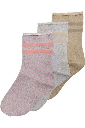 ONLY Kogsille Stripe Glitter Socks 3-Pack Acc Socks & Tights Socks Pink