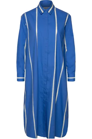 Marimekko Runoelma Puhveli Knelang Kjole Blue