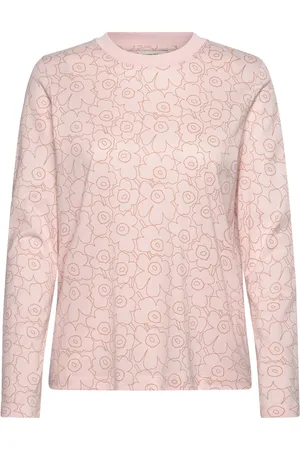 Marimekko Sekunti Piirto Unikko Tops T-shirts & Tops Long-sleeved Pink