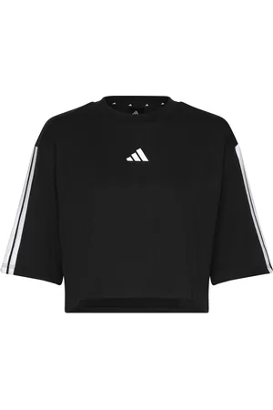 adidas W 3S Sj Tlr T Sport Sport Clothing Sports Tops & T-shirts Sport Crop Tops Sport Short-sleeved Crop Tops Black