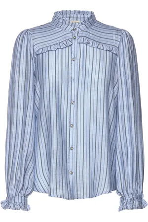Freequent Fqonilla-Blouse Tops Shirts Long-sleeved Blue