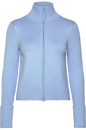 Weekday Zip Cardigan Tops Knitwear Cardigans Blue