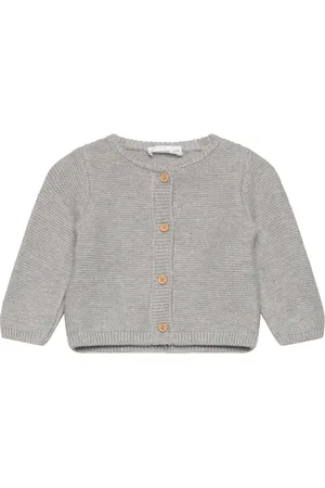 MANGO Button Knit Cardigan Tops Knitwear Cardigans Grey
