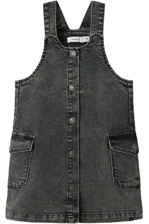 NAME IT Nmfjessie Dnm Spencer 9447-Ft B Dresses & Skirts Dresses Dungaree Dress Grey