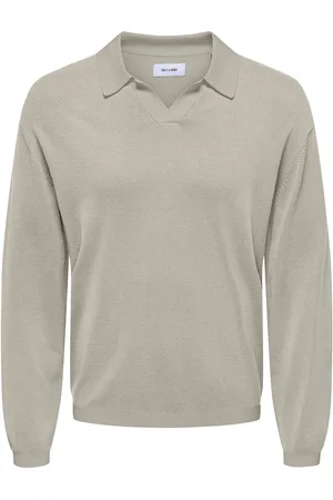 Only & Sons Onsadrian Reg 12 Ls Contrast Polo Knit Tops Polos Long-sleeved Cream