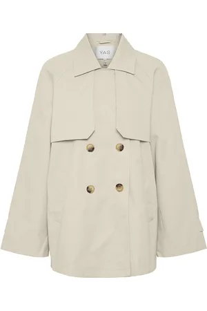 Y.A.S Venice Ls Trenchcoat Noos Trench Coat Kåpe Beige