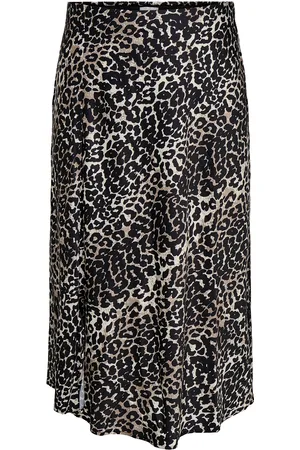 ONLY Cardomina Satin Calf Skirt Wvn Skirts Knee-length & Midi Skirts Black