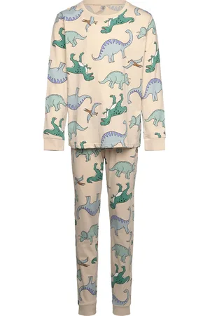 Lindex Pyjama Vehicle Dino Pyjamas Sett Beige