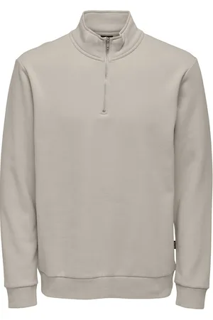Only & Sons Onsceres Half Zip Sweat Noos Tops Sweat-shirts & Hoodies Sweat-shirts Cream
