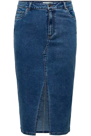 ONLY Carsiri Front Slit Skirt Dnm Gua Noos Skirts Knee-length & Midi Skirts Blue