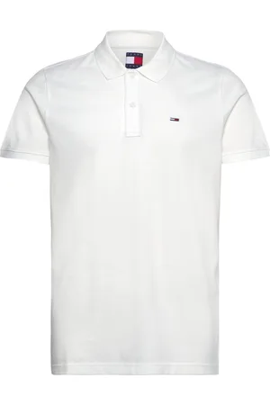 Tommy Hilfiger Tjm Slim Placket Polo Ext Tops Polos Short-sleeved White