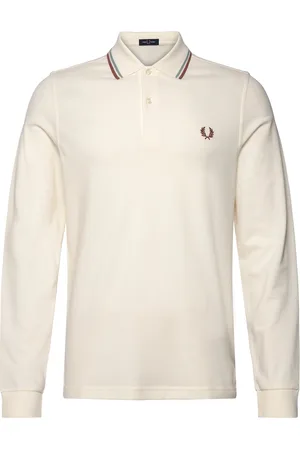 Fred Perry Ls Twin Tipped Fp Shirt Tops Polos Long-sleeved Cream
