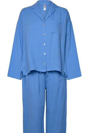 Lindex Pyjama Set Cotton Gauze Pyjamas Blue