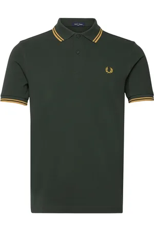 Fred Perry Twin Tipped Fp Shirt Tops Polos Short-sleeved Khaki Green