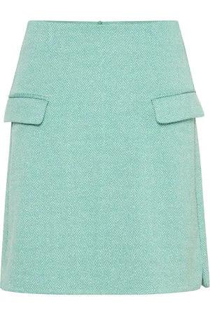Ichi Ihkate Jacquard Sk5 Kort Skjørt Green