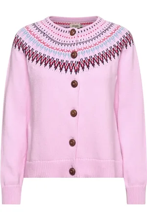 Jumperfabriken Joelle Cotton Cardigan Tops Knitwear Cardigans Pink