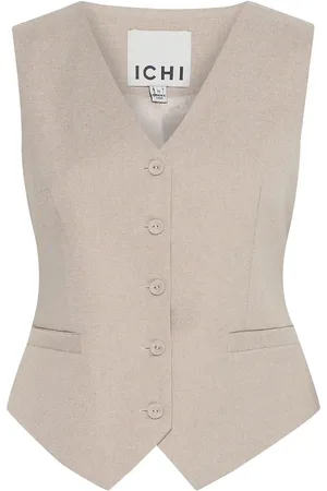 Ichi Ihzimmie Wa Blazers Sleeveless Blazers Beige