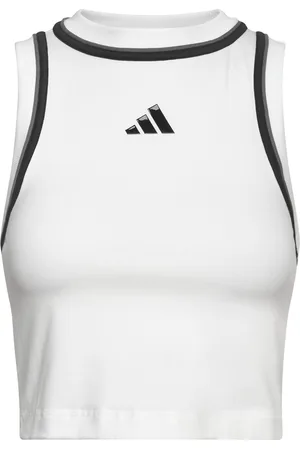 adidas W Cb Cro Tk Sport Sport Clothing Sports Tops & T-shirts Sport Crop Tops Sport Sleeveless Crop Tops White