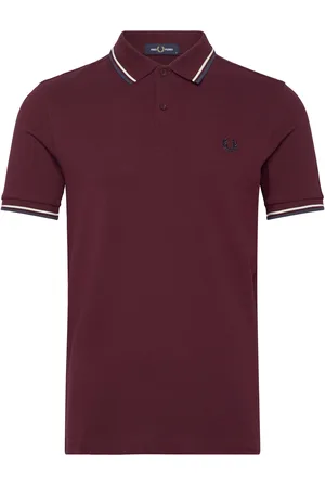 Fred Perry Twin Tipped Fp Shirt Tops Polos Short-sleeved Burgundy