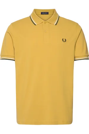 Fred Perry Twin Tipped Fp Shirt Tops Polos Short-sleeved Yellow