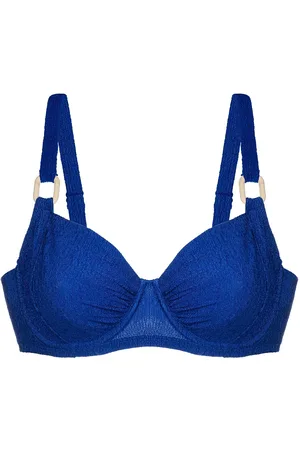 Dorina Madras Bikini Top Swimwear Bikinis Bikini Tops Wired Bikinitops Blue