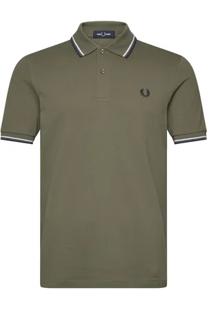 Fred Perry Twin Tipped Fp Shirt Tops Polos Short-sleeved Khaki Green