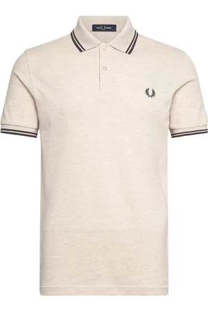 Fred Perry Twin Tipped Fp Shirt Tops Polos Short-sleeved Cream