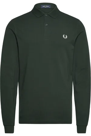 Fred Perry L/S Plain Fp Shirt Tops Polos Long-sleeved Green