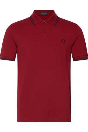 Fred Perry Twin Tipped Fp Shirt Tops Polos Short-sleeved Burgundy