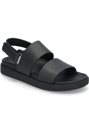 Calvin Klein Flat Adj Sandal Eyelet Flate Sandaler Black