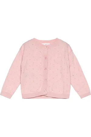 MANGO Button Knit Cardigan Tops Knitwear Cardigans Pink
