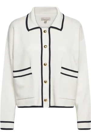 Barbour Jasmine Knit Tops Knitwear Cardigans White