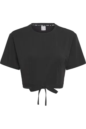 adidas Yga Tee Sport Sport Clothing Sports Tops & T-shirts Sport Crop Tops Sport Short-sleeved Crop Tops Black