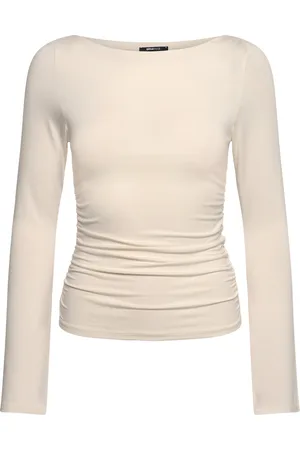 Gina Tricot Soft Touch Boatneck Top Tops T-shirts & Tops Long-sleeved Beige