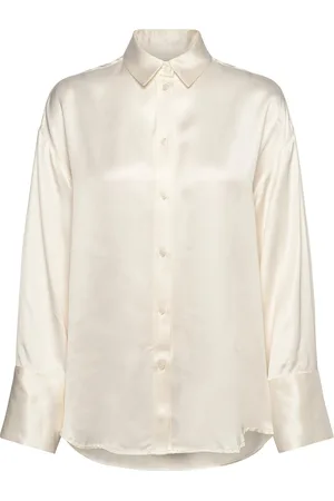 2nd Day 2Nd Clarose - Silky Viscose Designers Shirts Long-sleeved Cream